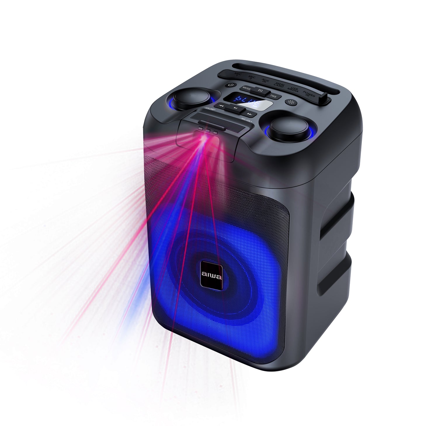AIWA Party Speaker (AWLS55) with Disco Lightshow – Bluetooth Tower Speaker with Mic Input & LED Light Effects