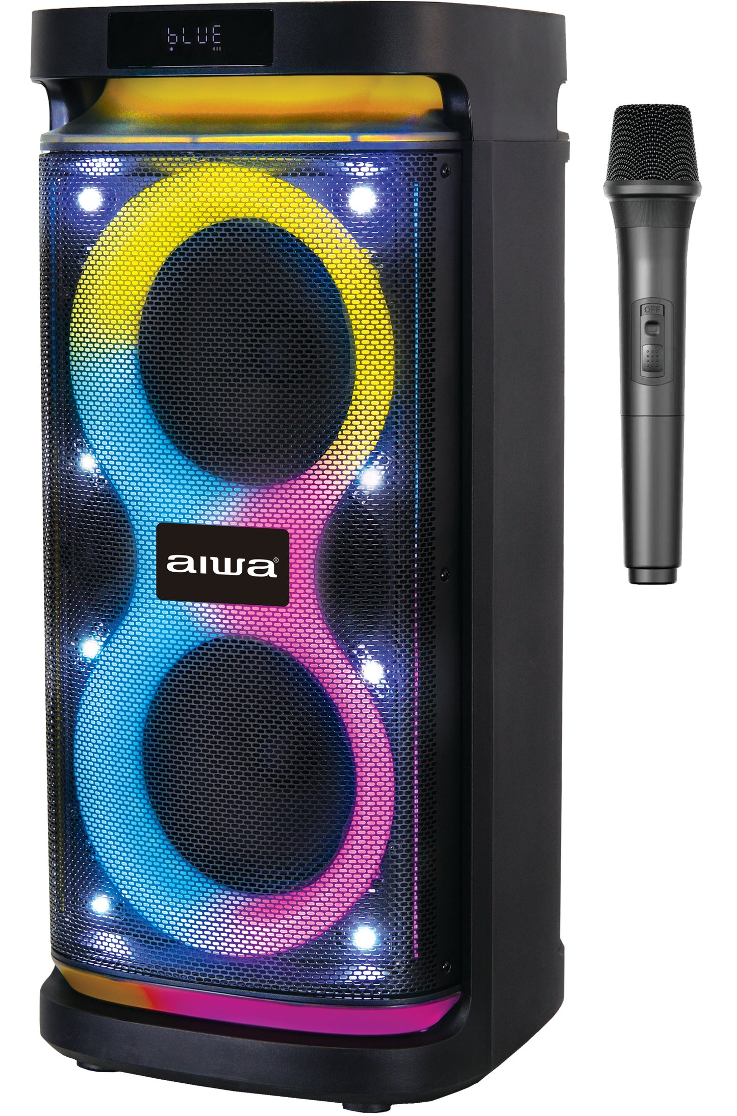 AIWA Bluetooth Party Speaker with Mic & Lights – 60W Portable Sound System for Home, Events & Karaoke (AWTK-298A)