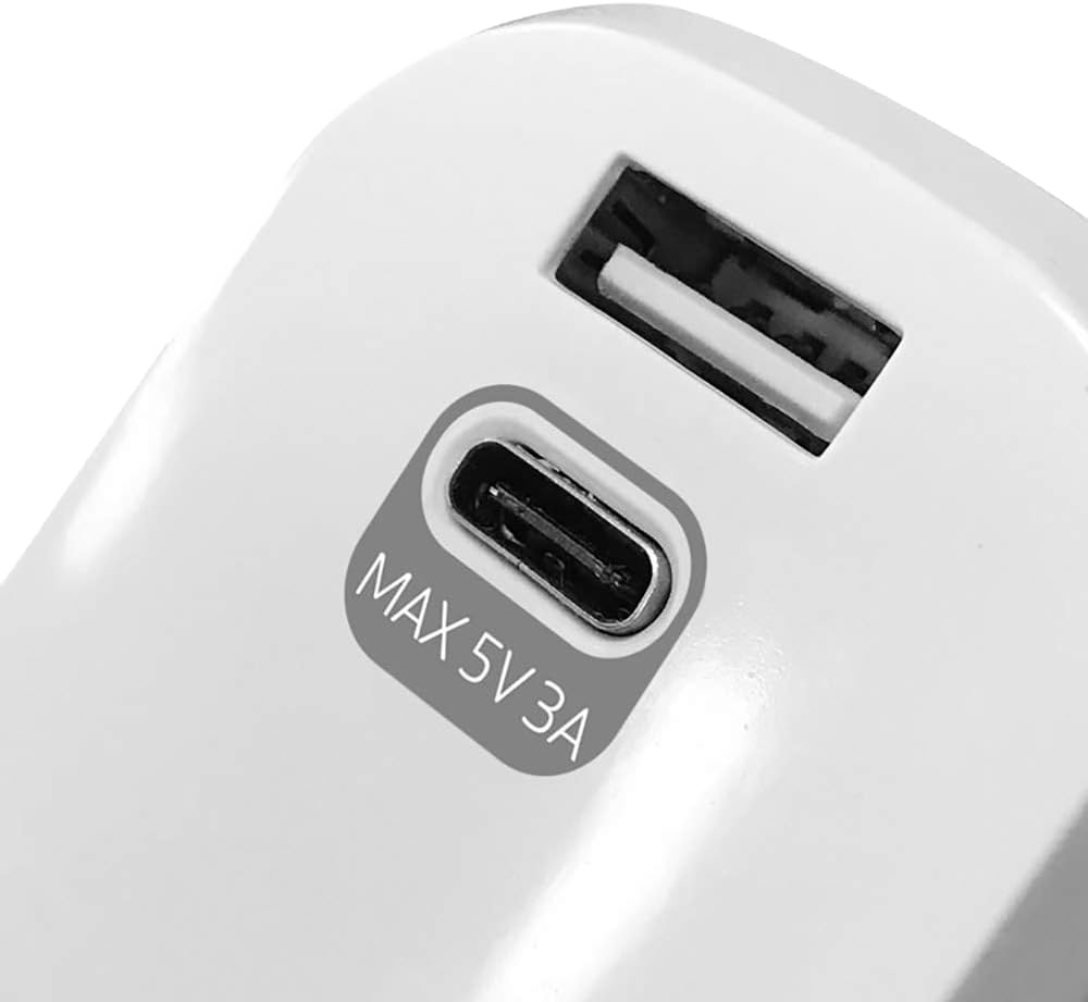 AIWA Compact Rotatable Adaptor with 1 Type-C and 1 Standard USB Port