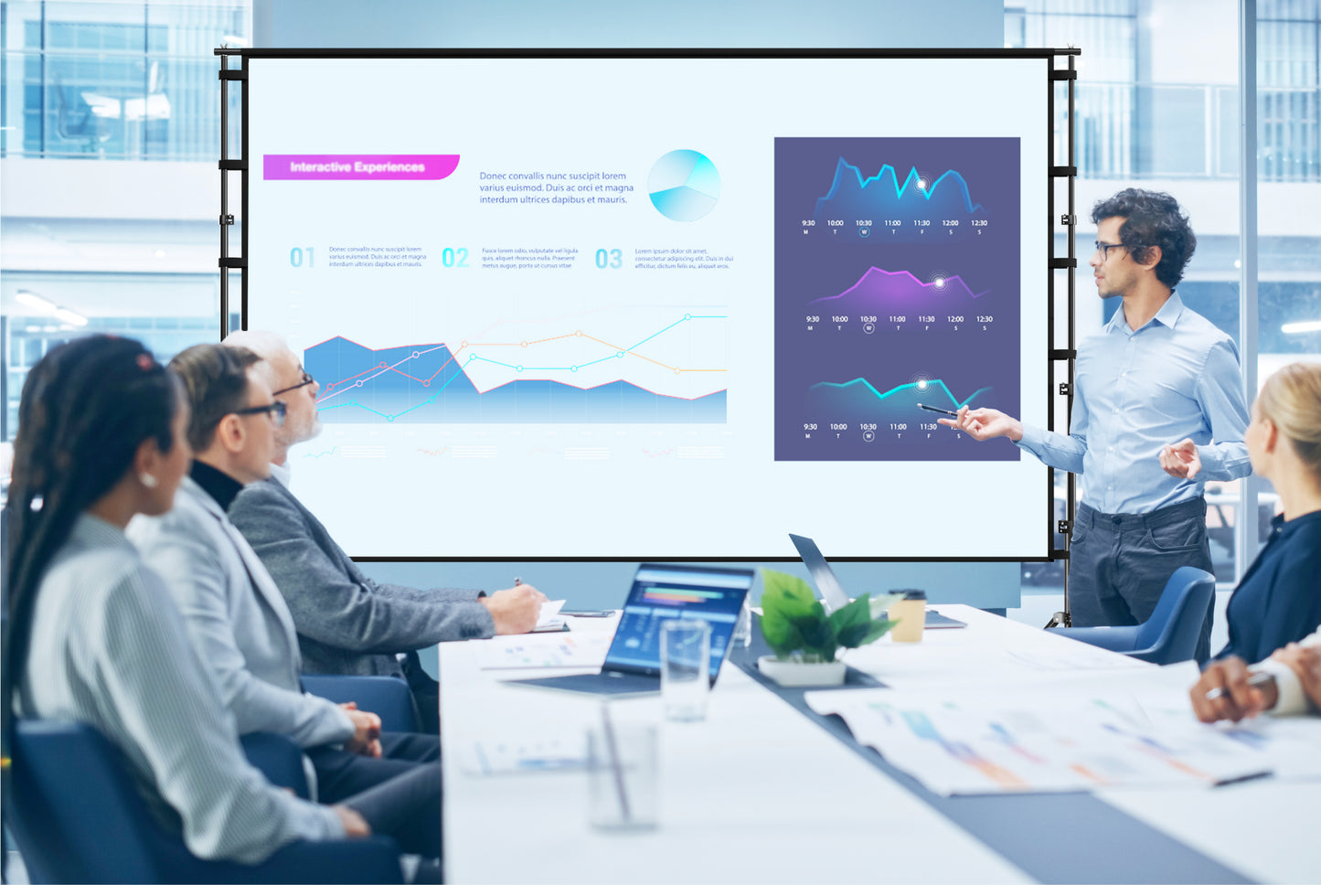 AIWA 120-Inch Portable Projector Screen with ALR Surface, Foldable Tripod Stand & Carry Bag – Indoor/Outdoor Use