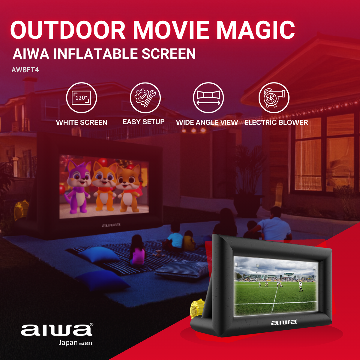 AIWA Inflatable Cinema Screen – Ultimate Backyard Movie Experience