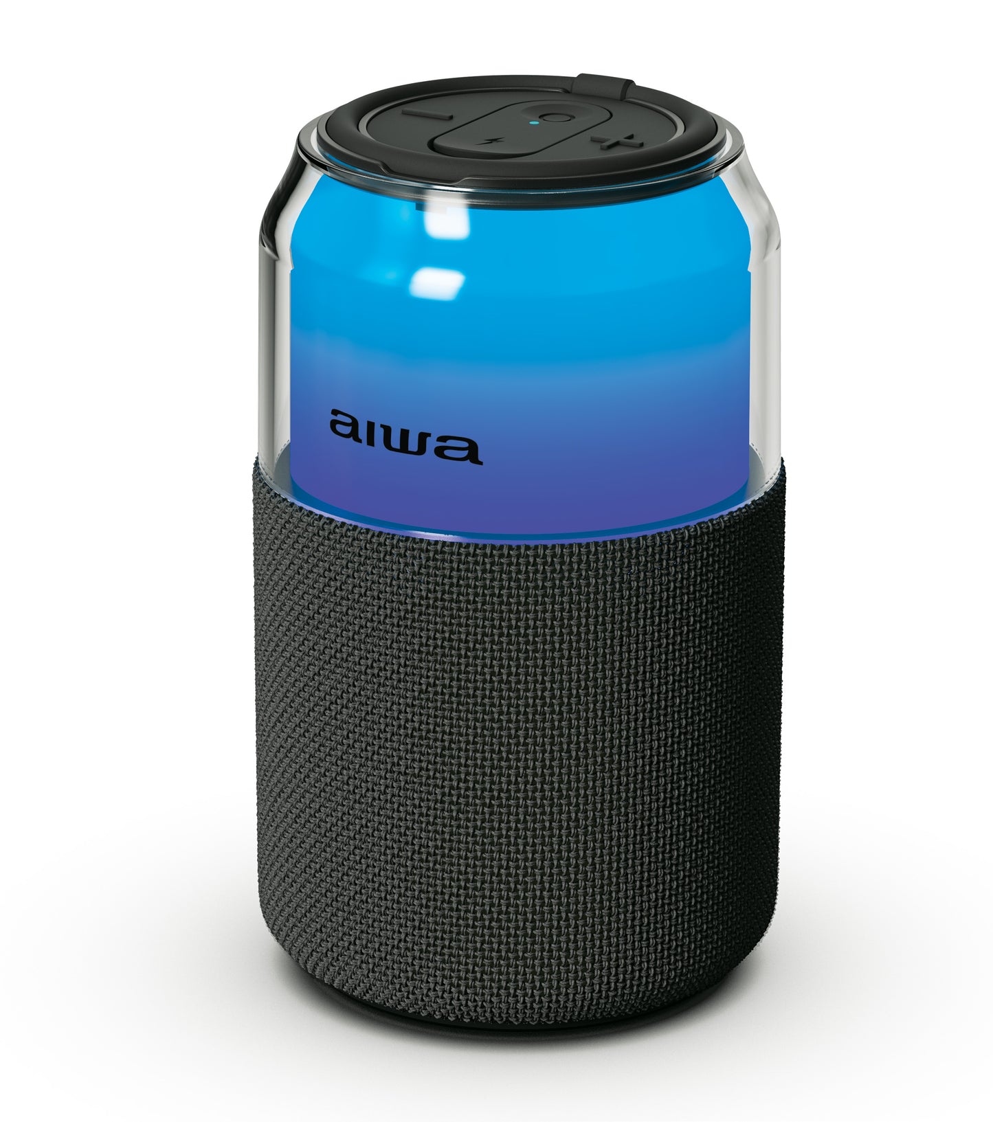 AIWA Bluetooth Can Speaker - Compact Wireless Speaker with LED Lights, USB-C & TWS Pairing (AWFS86-BLK)