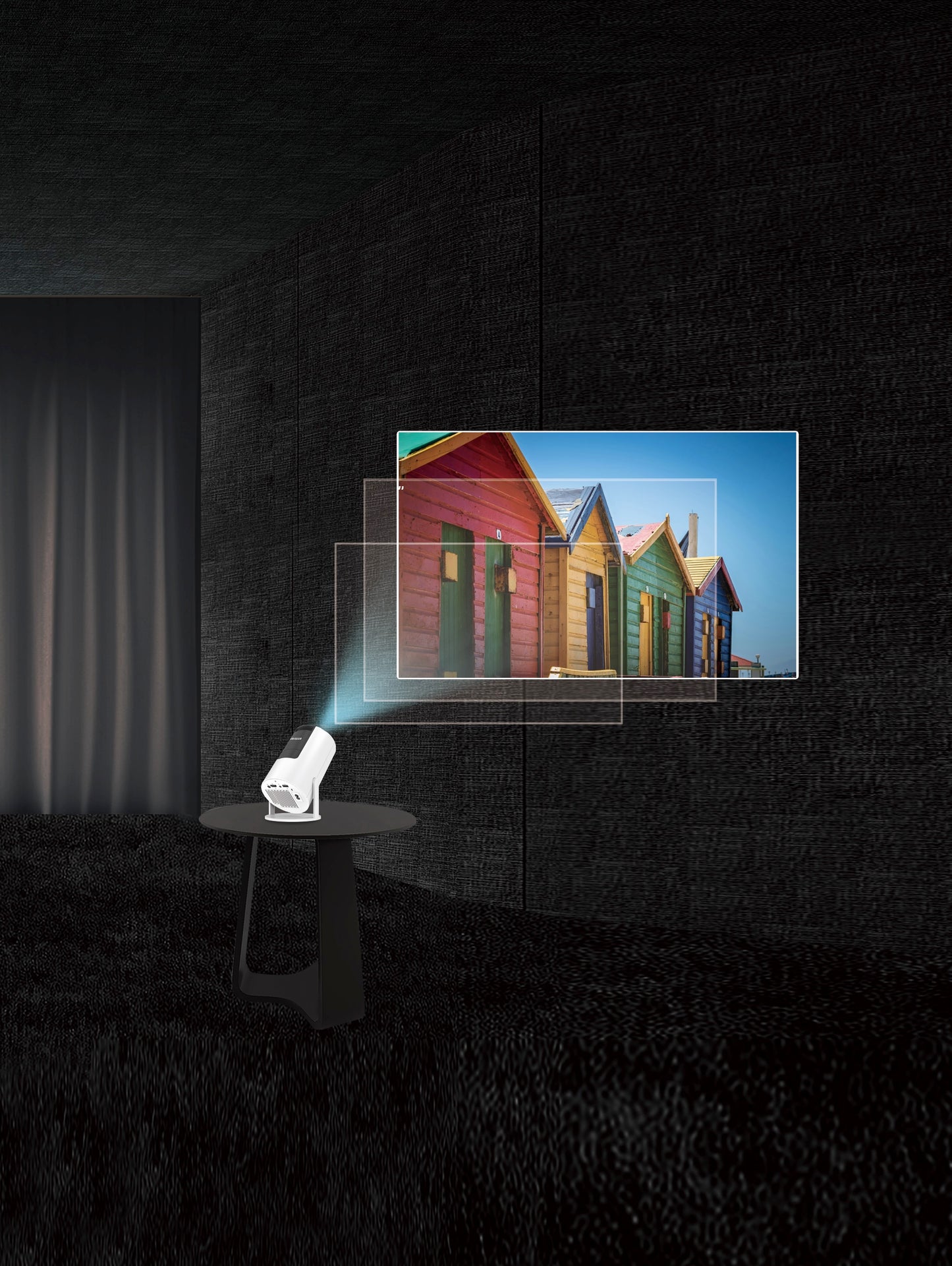 AIWA Smart LED Projector with Remote Control – 130” Display, WiFi + Bluetooth, 720P HD (AWH02-WHI&BLK)