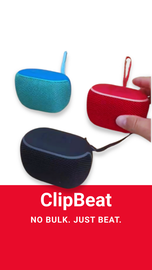 AIWA ClipBeat Portable Bluetooth Speaker – Compact, Waterproof, Clip-On Design, Hands-Free Calling, Multi-Input