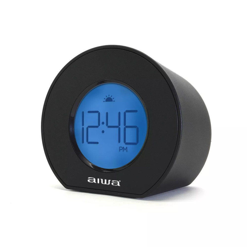 AIWA Round Alarm Table Alarm Clock Black