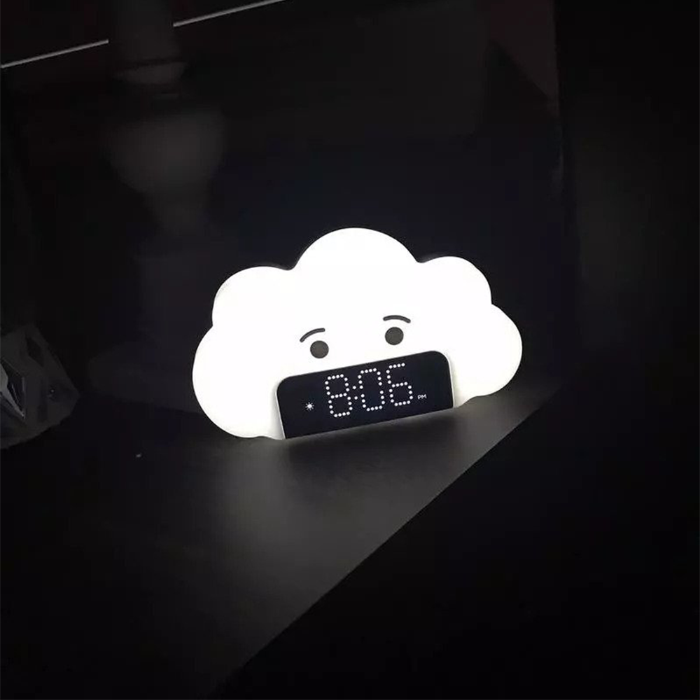 AIWA Digital Alarm Clock White Cloud