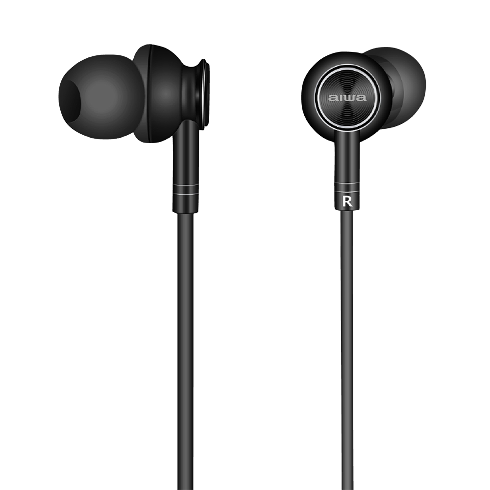 AIWA In-Ear Gel Earphones With Microphone | AWG5-BLK
