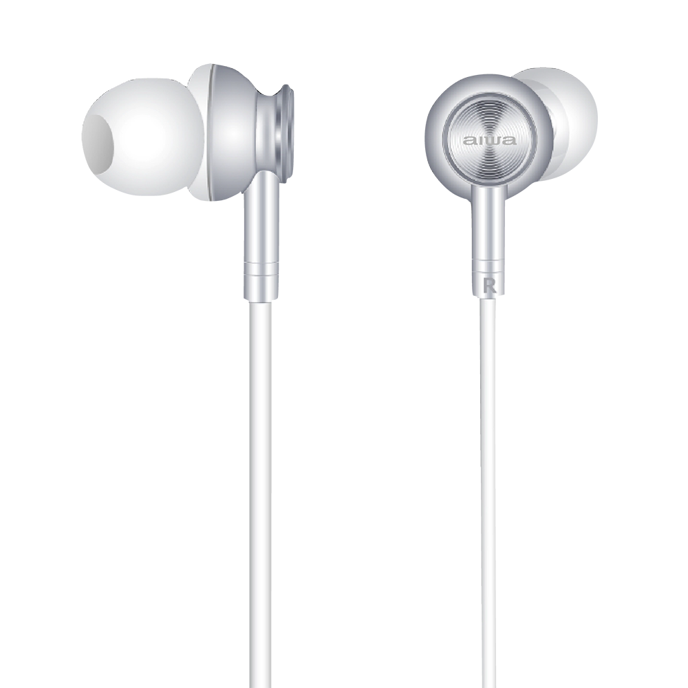 AIWA In-Ear Gel Earphones With Microphone | AWG5-WHT