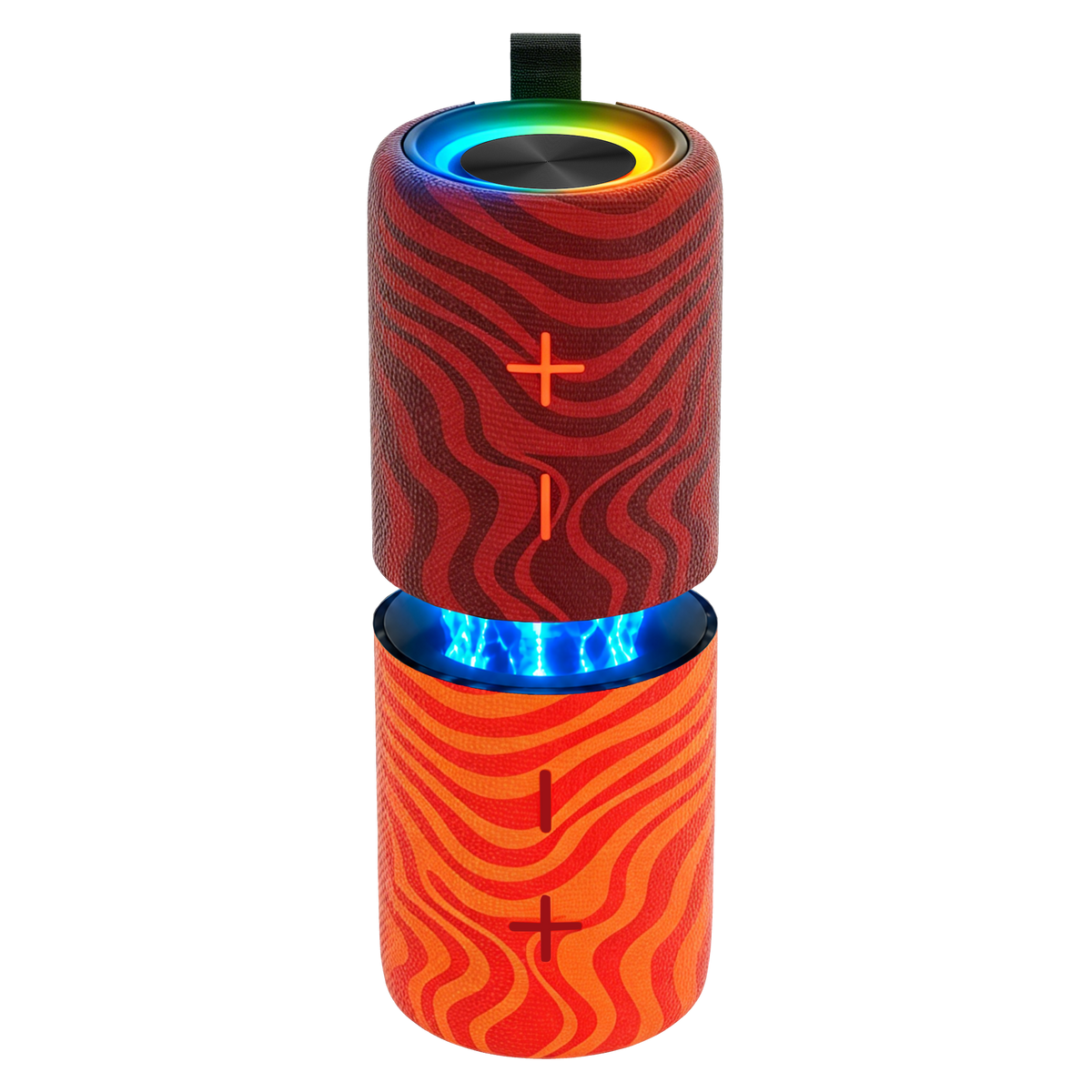 2-in-1 TWS Bluetooth Speakers | Magnetic Split Stereo Wireless Speaker Pair with LED Lighting