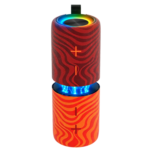 2-in-1 TWS Bluetooth Speakers | Magnetic Split Stereo Wireless Speaker Pair with LED Lighting