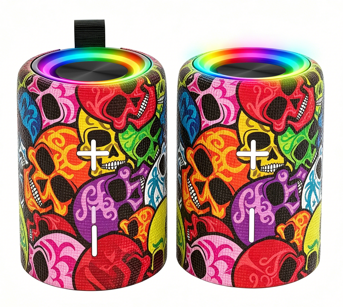 2-in-1 TWS Bluetooth Speakers | Magnetic Split Stereo Wireless Speaker Pair with LED Lighting