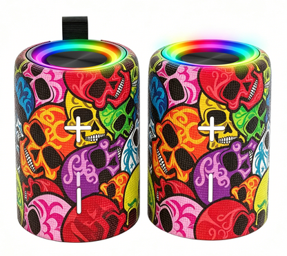 2-in-1 TWS Bluetooth Speakers | Magnetic Split Stereo Wireless Speaker Pair with LED Lighting