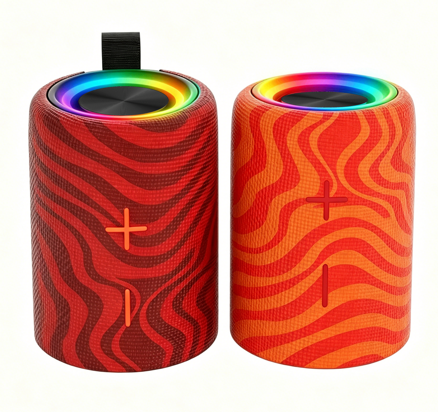 2-in-1 TWS Bluetooth Speakers | Magnetic Split Stereo Wireless Speaker Pair with LED Lighting
