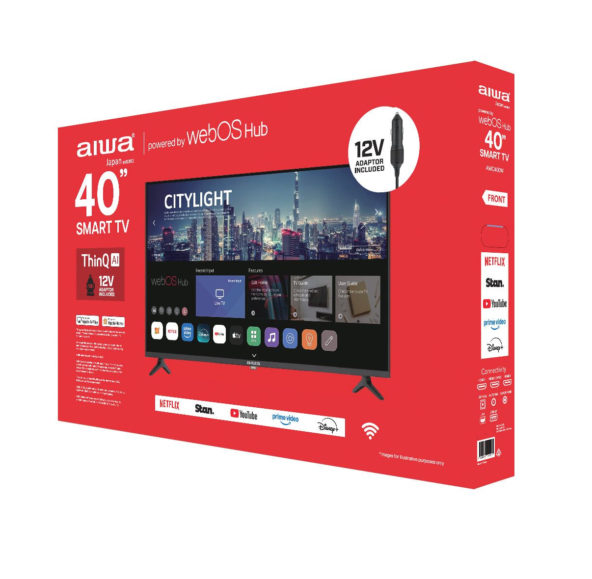 AIWA 40” Full HD Smart TV with webOS Hub, Netflix & Bluetooth Connectivity – Ideal for Living Rooms & Bedrooms (AWC400W)