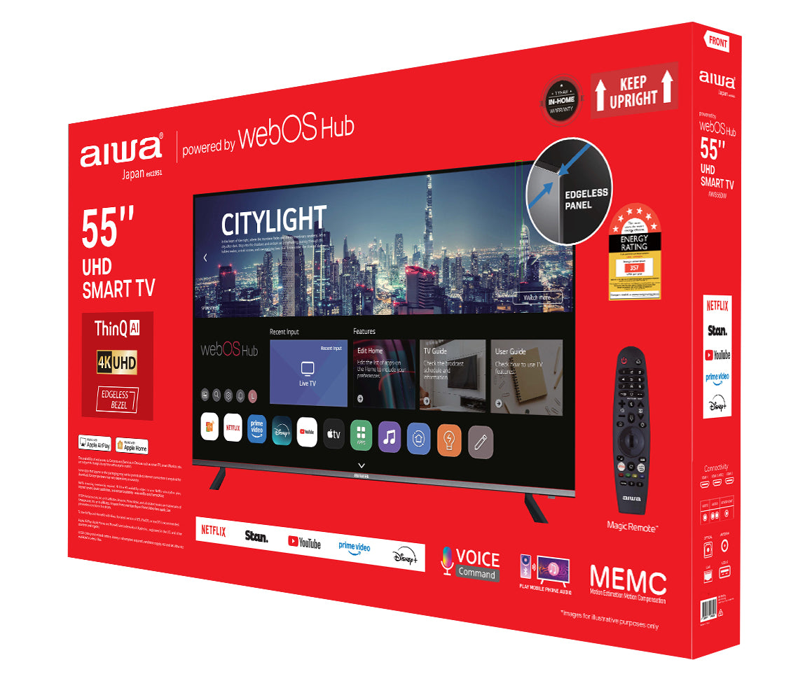 AIWA 55” 4K UHD Smart TV Powered by webOS Hub – AWS55DW