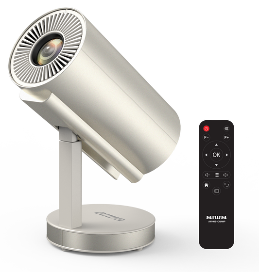 AIWA SMART LED PROJECTOR (AWH09-CHAMP) Ceiling, Wall, Desk Mount, 720p HD Display, Bluetooth Connectivity, Remote Control Included