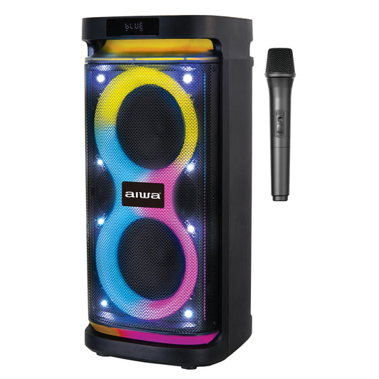 AIWA Bluetooth Party Speaker with Mic & Lights – 60W Portable Sound System for Home, Events & Karaoke (AWTK-298A)