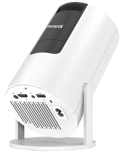 AIWA Smart LED Projector 720p HD with Bluetooth, WiFi & Streaming Apps – 190 ANSI Lumens, Built-in Speaker, Remote Control (AWH02-190)