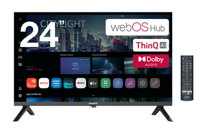24” HD WebOS Smart TV – Portable Caravan & Home Entertainment TV with AC/DC Adapter, HDMI, USB & Dolby Audio