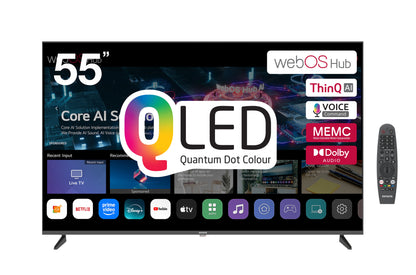 55” 4K QLED Smart TV with webOS Hub, ThinQ AI, Magic Remote & Streaming Apps