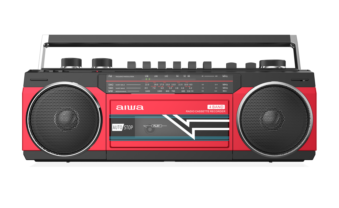 AIWA Retro Cassette Deck Bluetooth Boombox Radio with USB/SD MP3 Playback & AM/FM/SW Radio