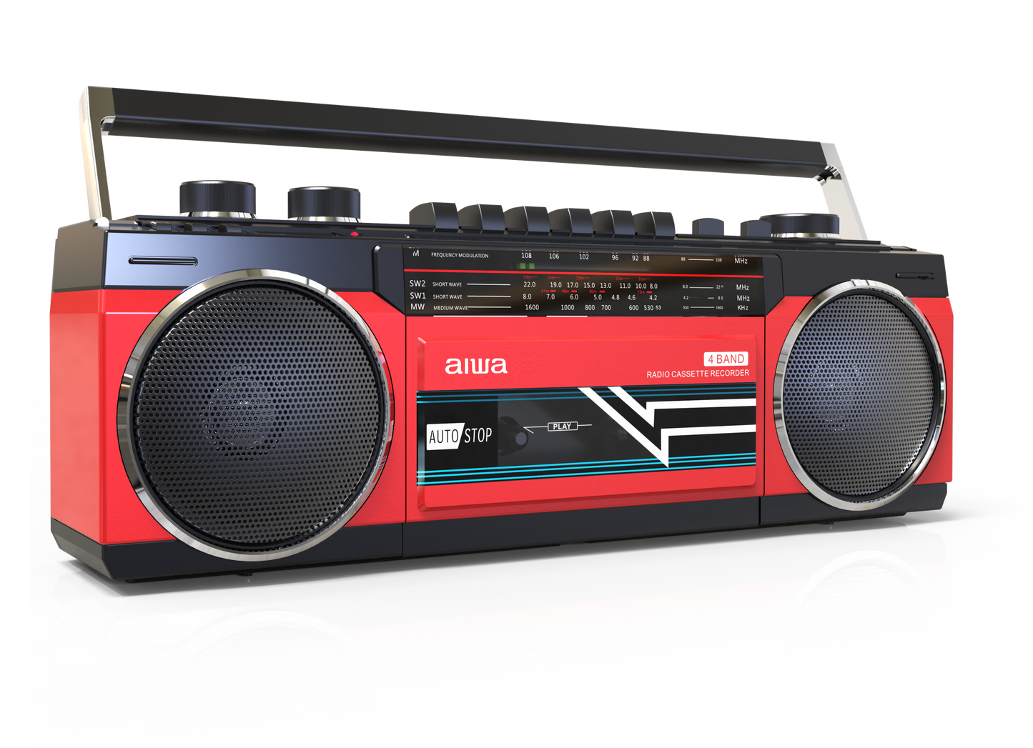 AIWA Retro Cassette Deck Bluetooth Boombox Radio with USB/SD MP3 Playback & AM/FM/SW Radio