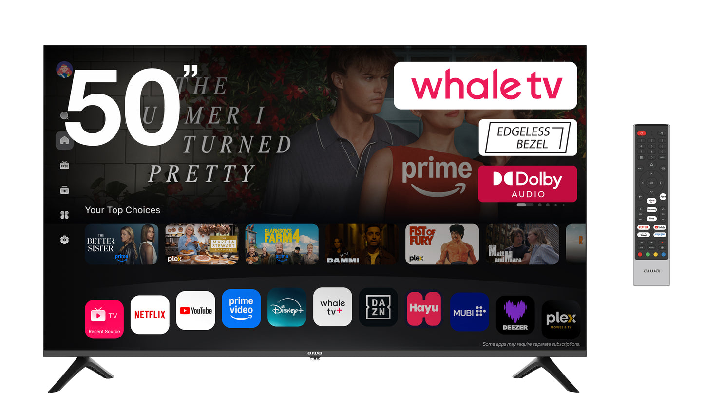 50" Full HD Smart LED TV with Edgeless Display, WiFi, Bluetooth & Built-in Streaming Apps