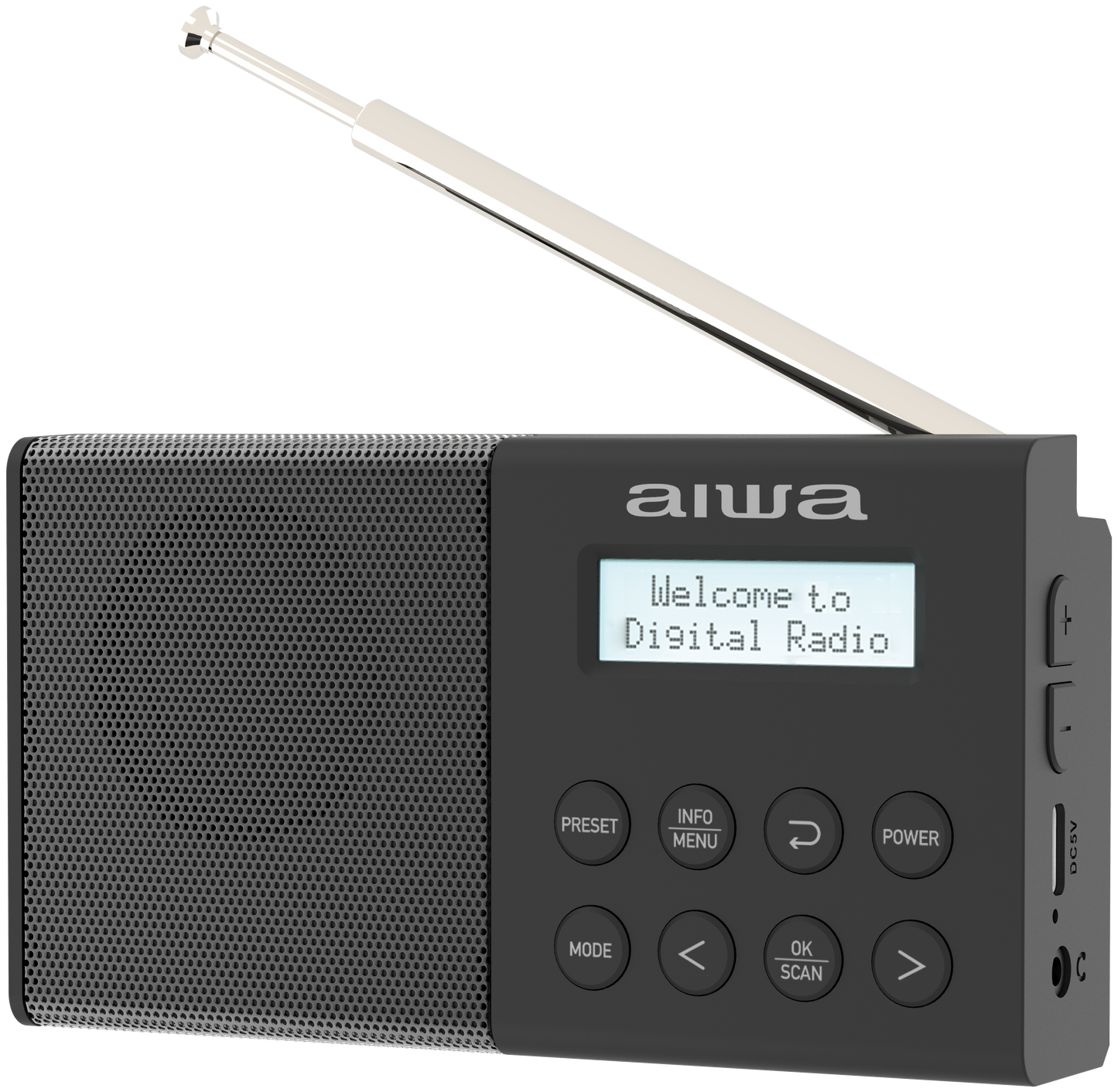 Bluetooth DAB/FM Digital Radio Rechargeable with USB-C, Dual Alarms, and LCD Display