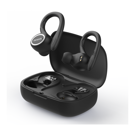 AIWA Circuit True Wireless Bluetooth 5.3 Earbuds with Mic, USB-C Charging, and IPX4 Water Protection
