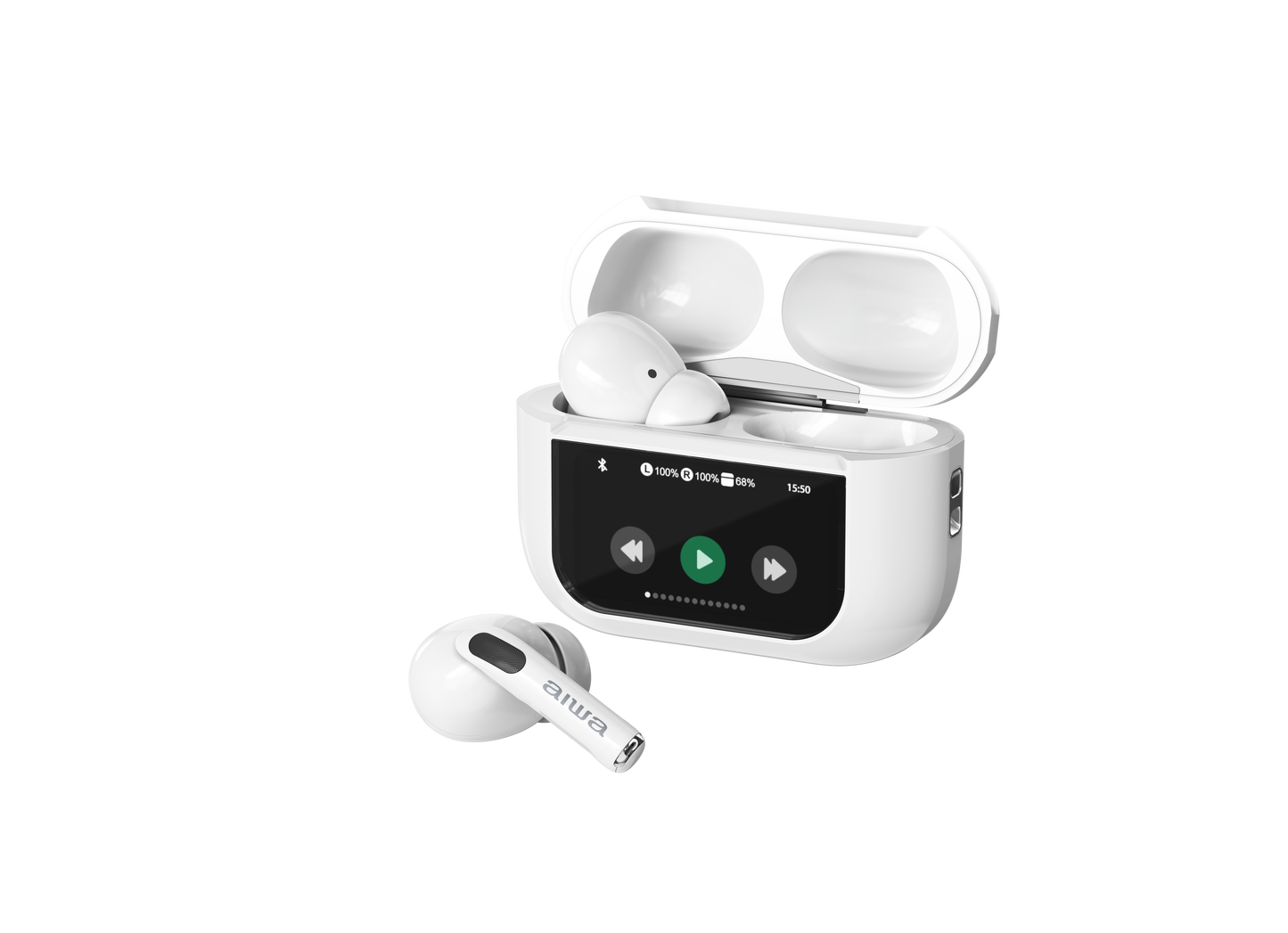 AIWA True Wireless Earbuds with Noise Cancelling & Touchscreen Case