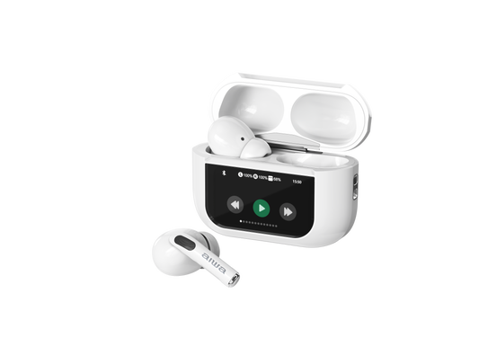 AIWA True Wireless Earbuds with Noise Cancelling & Touchscreen Case