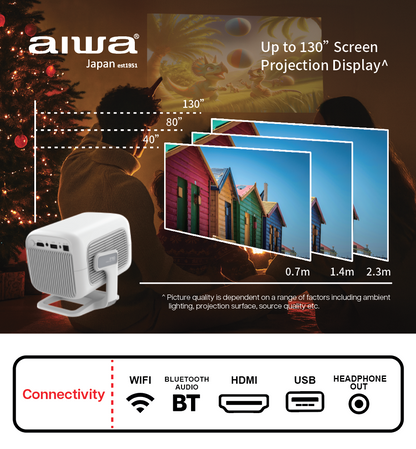 Smart LED Projector with Whale TV, FHD 1080P Home Entertainment Projector with Bluetooth Audio & Remote