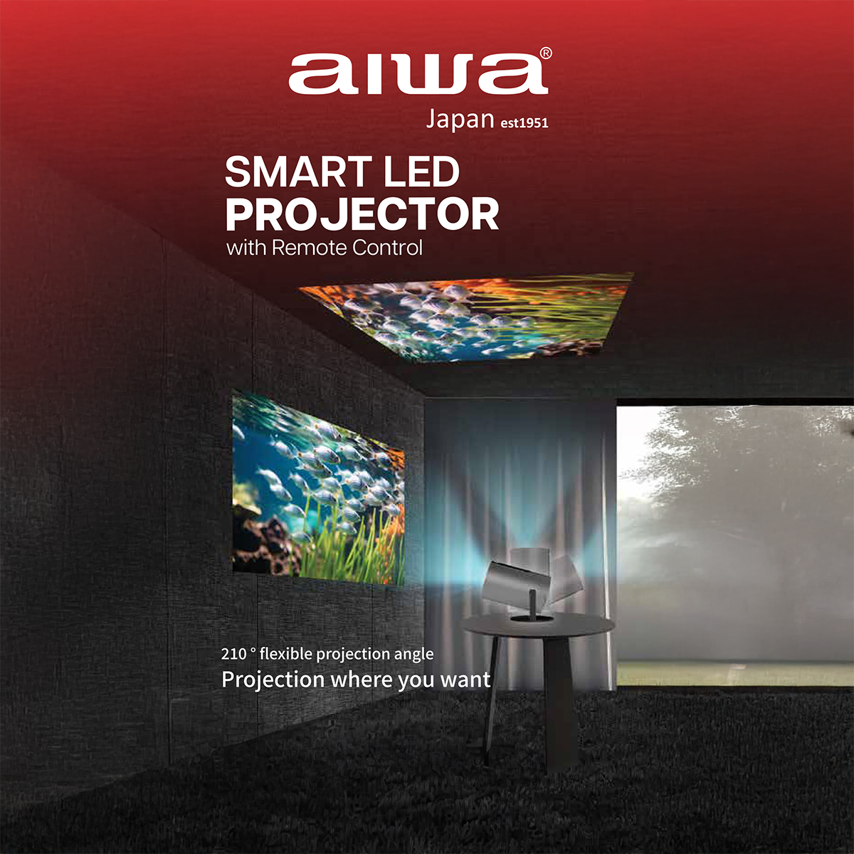 AIWA Smart LED Projector with Remote Control