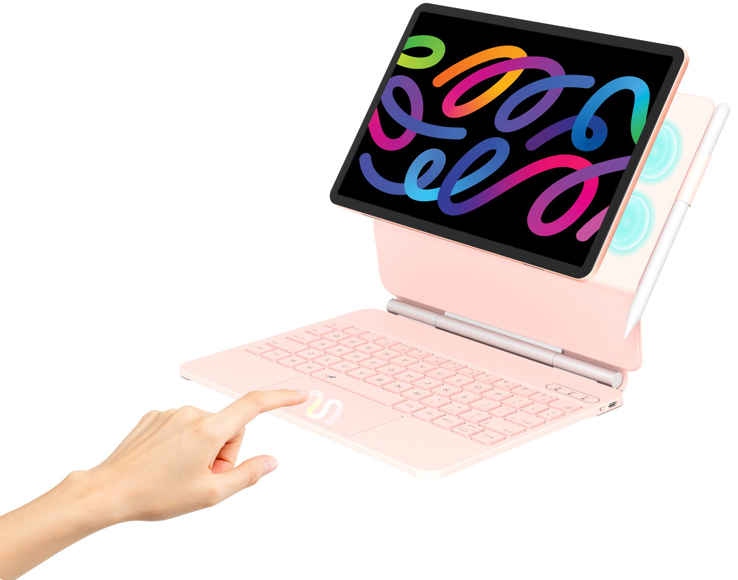 AIWA 10.1” Pro Smart Tablet with Magnetic Keyboard Case & Stylus | Android WiFi Tablet for Work, Study & Entertainment (AWPM106A-M-PINK)
