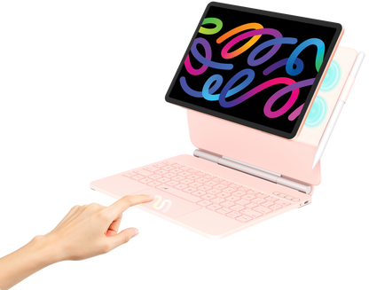 AIWA 10.1” Pro Smart Tablet with Magnetic Keyboard Case & Stylus | Android WiFi Tablet for Work, Study & Entertainment (AWPM106A-M-PINK)