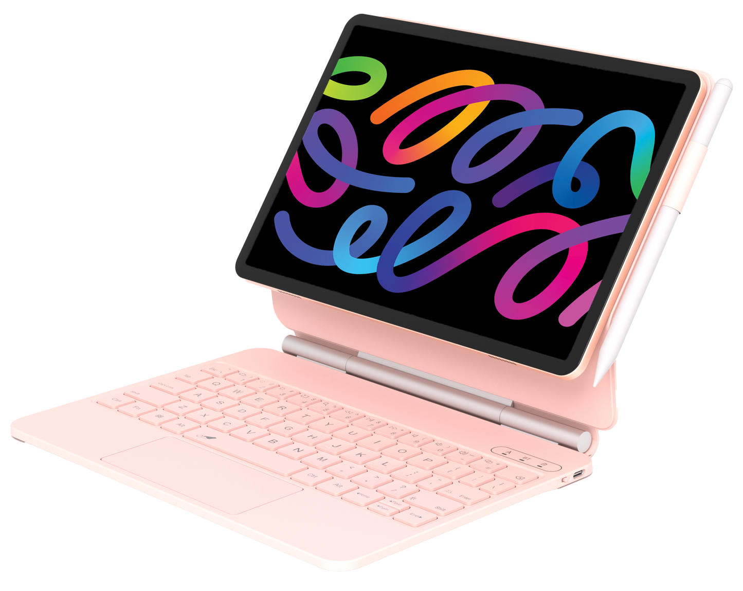 AIWA 10.1” Pro Smart Tablet with Magnetic Keyboard Case & Stylus | Android WiFi Tablet for Work, Study & Entertainment (AWPM106A-M-PINK)