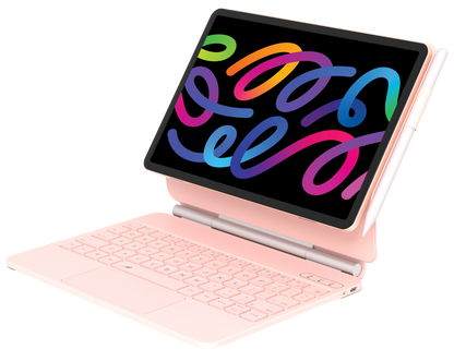 AIWA 10.1” Pro Smart Tablet with Magnetic Keyboard Case & Stylus | Android WiFi Tablet for Work, Study & Entertainment (AWPM106A-M-PINK)