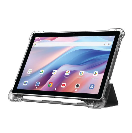 AIWA 10.1” Android Tablet with Stylus Pen & Foldable Case – Grey | Student-Friendly WiFi Touchscreen Tablet (AWPM108T-GREY)