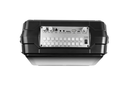 Portable Karaoke Speaker with 9-Inch Display, Bluetooth, FM Radio, Microphone, USB/SD Audio Playback