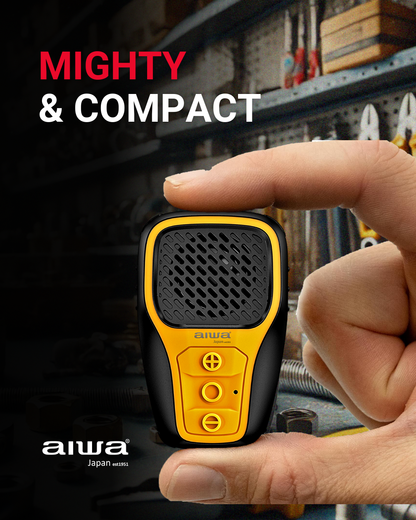 AIWA AWWS01 Wearable Bluetooth Speaker – Lightweight, hands-free, and water-resistant for outdoor and worksite use.
