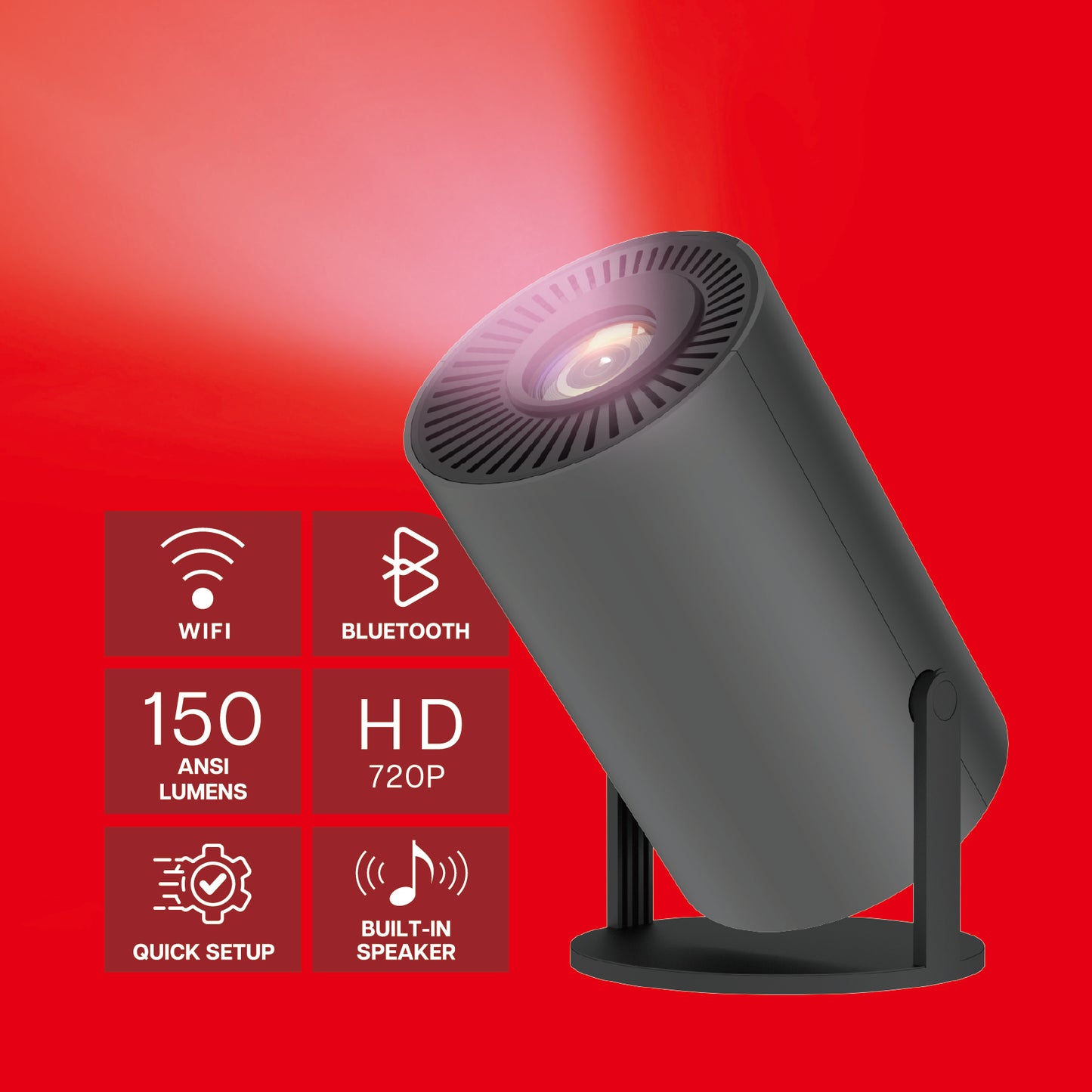 Smart LED Projector with Remote Control