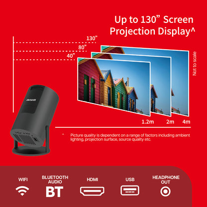 Smart LED Projector with Remote Control