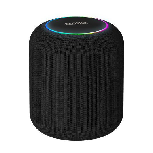 AIWA Radiant LED Wireless Bluetooth Speaker with FM Radio, TWS Stereo Pairing, and USB-C Charging