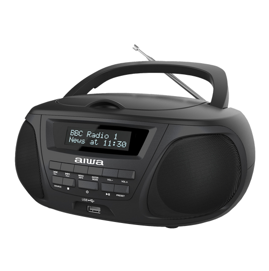 AIWA DAB+ Boombox | Portable CD/MP3/USB Player with Bluetooth & Radio | AWPCD-1019D