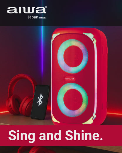 SOUND BOX Bluetooth Speaker with Microphone, LED Lightshow, FM Radio, USB/microSD & TWS Stereo