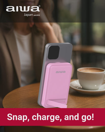 AIWA Magnetic Wireless Power Bank 10000mAh – Portable Fast Charging for Smartphones