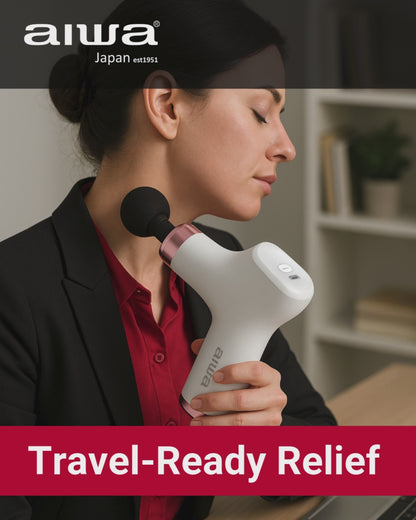AIWA Regain Portable Massage Gun – USB Rechargeable, 3 Speeds, Compact & Travel-Friendly