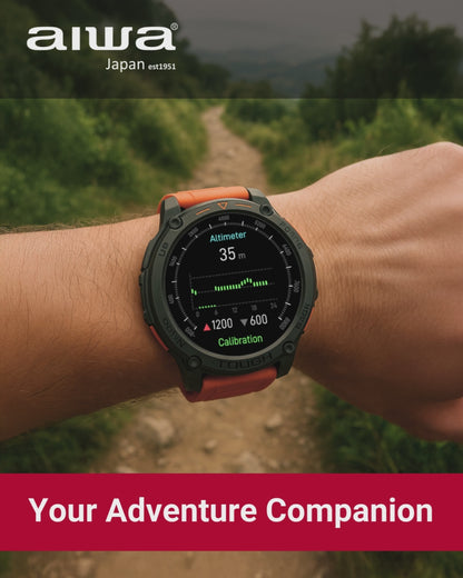 AIWA GPS Smart Watch with AMOLED Display, Waterproof Design, Multi-Sport Fitness Modes, and Health Tracking