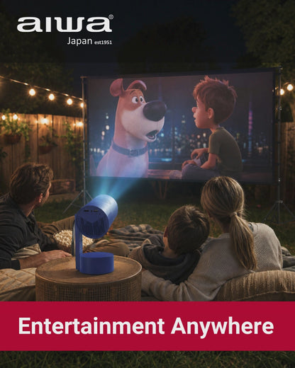 AIWA Portable Rechargeable FHD Smart LED Projector Combo