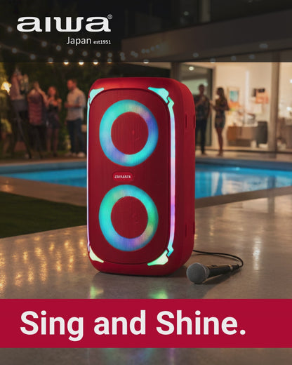SOUND BOX Bluetooth Speaker with Microphone, LED Lightshow, FM Radio, USB/microSD & TWS Stereo